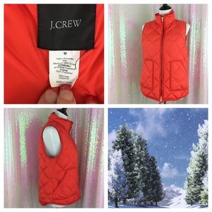 J. Crew Orange Puffy Vest Sz M 🍊